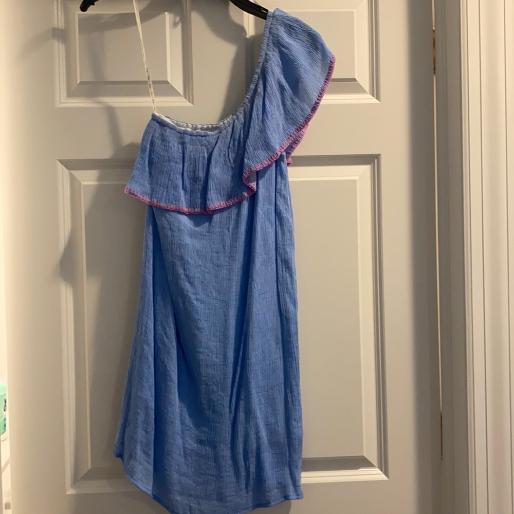 Lilly Pulitzer one shoulder seersucker dress